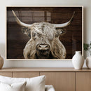 Highland Cow Wall Art Canvas Print, Rustic Farmhouse Decor,