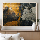 Bear and Bull Wall Art Canvas Print – Abstract Animal
