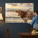 Texas Longhorn Wall Art Canvas Print, Rustic Ranch Decor, by MyGreatCanvas | Canvas Wall Art Prints | Photo Prints & Wall Decor