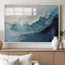 Ocean Wave Canvas Wall Art Print – Coastal Living Room Large