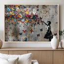 Banksy Wall Art - Banksy Girl and Butterfly Explosion Wall