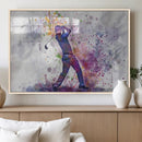 Watercolor Golf Swing Wall Art Canvas Print | Vibrant
