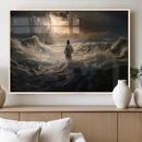 Jesus Walking on Water Wall Art Canvas Print - Religious