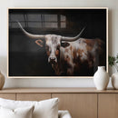 Texas Longhorn Wall Art Canvas Print | Western Ranch Decor |