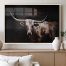 Texas Longhorn Wall Art Canvas Print | Western Ranch Decor |