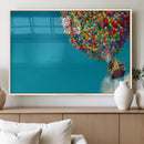 Carl Fredricksen, Up Movie Wall Art, Colorful Balloon House by MyGreatCanvas | Canvas Wall Art Prints | Photo Prints & Wall Decor