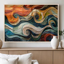 Abstract Wave Wall Art | Ready to Hang Framed Canvas Print |