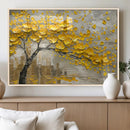 Yellow Blossom Tree Canvas Wall Art - Floral Abstract Modern