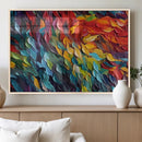 Vibrant Abstract Leaf Wall Art Canvas Print | Bold Colorful