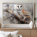 Barn Owl Wall Art | Watercolor Barn Owl Canvas Print |