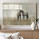Chines Style Grunge Horses Wall Art Canvas Print