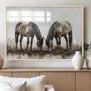 Chines Ink Style Horses Wall Art Canvas Print
