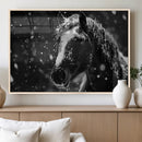 Winter Horse Wall Art | Black and White Horse Print | Ready by MyGreatCanvas | Canvas Wall Art Prints | Photo Prints & Wall Decor