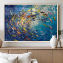 Colorful Swirling Fish School Wall Art Canvas Print |