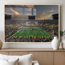University of Michigan Wolverines Print Canvas, Football