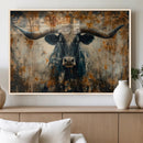 Longhorn Wall Art – Rustic Western Bull Canvas Print, Modern