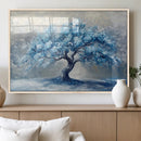 Abstract Blue Tree Art Canvas Print, Majestic Tree Wall Art