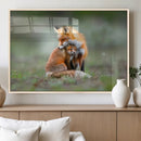 Heartwarming Fox and Baby Cub Wall Art | Ready to Hang