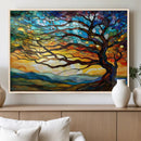 Vibrant Mosaic Tree of Life Wall Art | Stained Glass Style