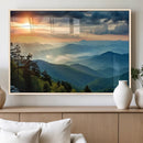 Sunrise Over Mountain Range Wall Art Canvas Print, Farmhouse