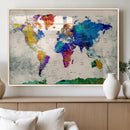 World Map Canvas Print – Framed Travel Map Wall Art for by MyGreatCanvas | Canvas Wall Art Prints | Photo Prints & Wall Decor