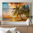 Tropical Sunset Beach Canvas Wall Art Print – Vibrant Palm by MyGreatCanvas | Canvas Wall Art Prints | Photo Prints & Wall Decor