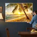 Beach Sunset Canvas Wall Art Print - Tropical Beach Canvas by MyGreatCanvas | Canvas Wall Art Prints | Photo Prints & Wall Decor
