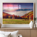 Autumn Mountain Foggy Landscape Wall Art Canvas Print | by MyGreatCanvas | Canvas Wall Art Prints | Photo Prints & Wall Decor