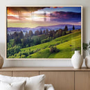 Green Hills and Sunset Wall Art Print - Scenic Landscape by MyGreatCanvas | Canvas Wall Art Prints | Photo Prints & Wall Decor