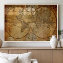 Vintage World Map Canvas Print – Antique Push Pin Travel by MyGreatCanvas | Canvas Wall Art Prints | Photo Prints & Wall Decor