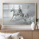 Large Wall Art Canvas Print – Beautiful Running White Horses