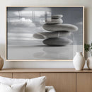 Still Life Black and White Zen Stones Wall Art Canvas,