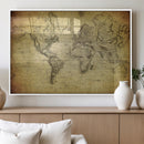 Push Pin World Map Canvas Print – Travel Tracker Wall Art