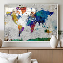 World Map Canvas Print – Detailed Map of the World Wall Art