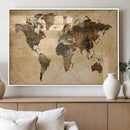 Push Pin World Map Canvas Print – Framed Travel Tracker Wall by MyGreatCanvas | Canvas Wall Art Prints | Photo Prints & Wall Decor