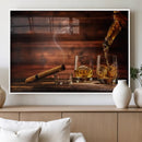 Whiskey and Cigar Wall Art Canvas | 3 Panel Bar Room Decor by MyGreatCanvas | Canvas Wall Art Prints | Photo Prints & Wall Decor
