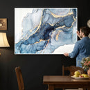 Abstract Art Print - Blue Abstract Canvas Wall Art Print