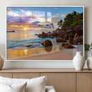 Tropical Island Beach Sunset Canvas Print