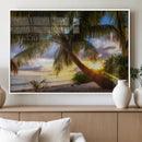 Tropical Island Sunset on the Beach Palms Wall Art Canvas by MyGreatCanvas | Canvas Wall Art Prints | Photo Prints & Wall Decor