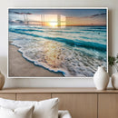 Sunset Beach Waves Canvas Wall Art – 5-Panel Ocean Sunset by MyGreatCanvas | Canvas Wall Art Prints | Photo Prints & Wall Decor