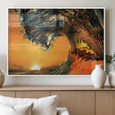 Surf Wave Sunset Canvas Wall Art Print, 3-Panel Ocean by MyGreatCanvas | Canvas Wall Art Prints | Photo Prints & Wall Decor