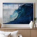 Ocean Wave at Sunset Canvas Art, Large Wall Print of Vibrant