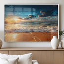 Golden Sunset Beach Triptych Canvas Art, Giclee Coastal Wall by MyGreatCanvas | Canvas Wall Art Prints | Photo Prints & Wall Decor