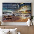Golden Hour Beach Sunset Canvas Triptych, Ocean Waves and by MyGreatCanvas | Canvas Wall Art Prints | Photo Prints & Wall Decor
