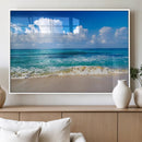 Tropical Beach 3-Panel Canvas Wall Art – Serene Ocean Waves