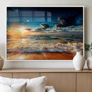 Golden Hour Sunset Over Ocean Waves Wall Art Canvas Print | by MyGreatCanvas | Canvas Wall Art Prints | Photo Prints & Wall Decor