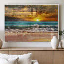 Golden Sunset Beach Canvas Wall Art – Triptych Seascape by MyGreatCanvas | Canvas Wall Art Prints | Photo Prints & Wall Decor