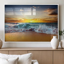 Golden Sunset Ocean Waves Wall Art Canvas Print – Multi