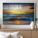 Vibrant Ocean Sunrise Over Golden Beach Waves, Giclee Canvas by MyGreatCanvas | Canvas Wall Art Prints | Photo Prints & Wall Decor