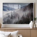 Beautiful Rising Fog in Winter Mountain Landscape- Framed